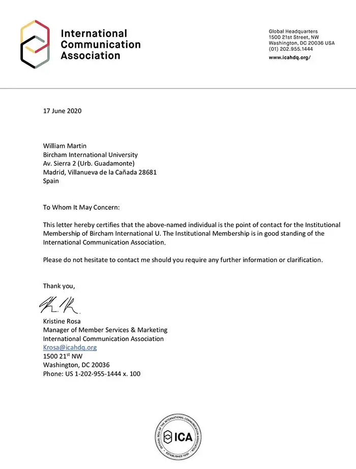 Bircham University ICA - International Communication Association Bircham University ICA - International Communication Association